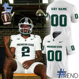 Premium quality and sleek design of Michigan State Spartans White Out Football Jersey.