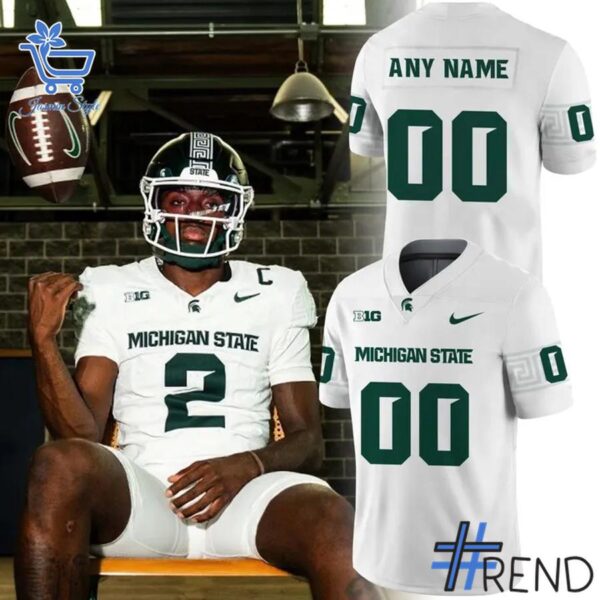Premium quality and sleek design of Michigan State Spartans White Out Football Jersey.