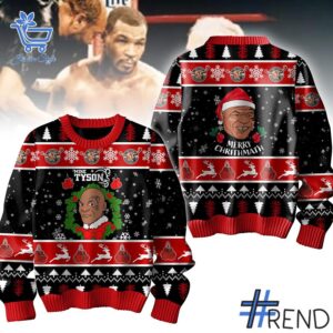 Sleek 1 Mike Tyson Merry Chrithmith Christmas Sweater that complements both casual and streetwear styles.