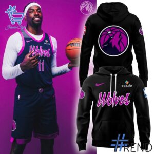 Eye-catching 1 Minnesota Timberwolves 2025 City Edition Hoodie designed to upgrade your everyday outfit.