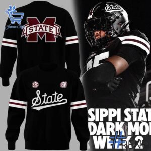 Premium quality and sleek design of Mississippi State Dark Mode Shirt.