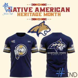 Eye-catching 1 Montana State Football 2025 Native American Heritage Month T shirt designed to upgrade your everyday outfit.