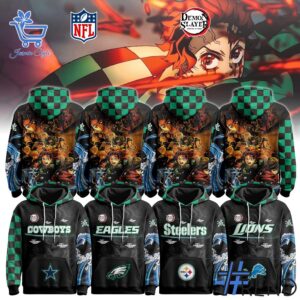 The latest design trend captured perfectly in 1 NFL custom team Demon Slayer Infinity Castle Hoodie.