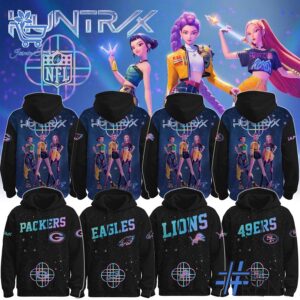 Sleek 1 NFL x Kpop Demon Hunters 2025 Hoodie with bold design accents and flawless fit.