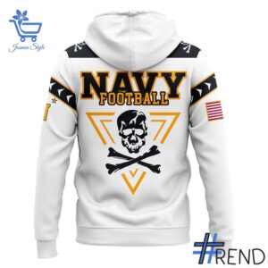 Sleek 3 Navy Football Navy 250th Birthday Celebration Night 2025 Hoodie that complements both casual and streetwear styles.