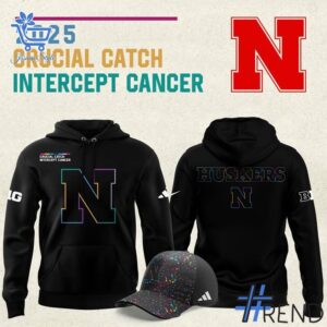 Sleek 2 Nebraska Cornhuskers football 2025 Crucial Catch Shirt that complements both casual and streetwear styles.