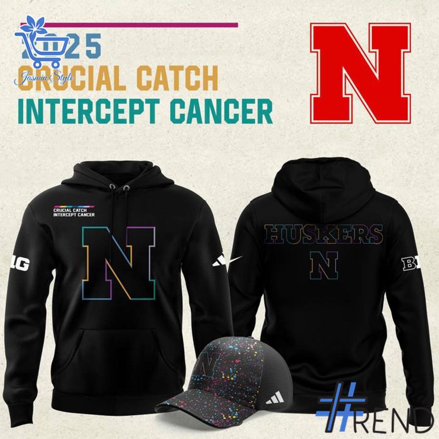 Sleek 2 Nebraska Cornhuskers football 2025 Crucial Catch Shirt that complements both casual and streetwear styles.