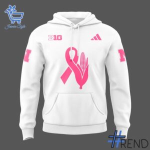 Eye-catching 2 Nebraska Football Breast Cancer Month 2025 Hoodie designed to upgrade your everyday outfit.