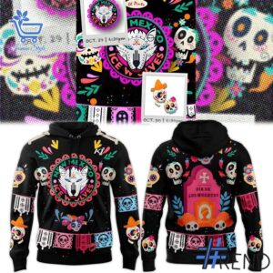 Sleek 1 New Mexico Ice Wolves 2025 Día de Los Muertos Hoodie with bold design accents and flawless fit.
