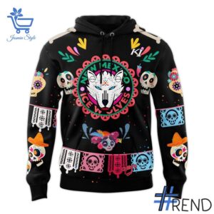 Sleek 2 New Mexico Ice Wolves 2025 Día de Los Muertos Hoodie with bold design accents and flawless fit.