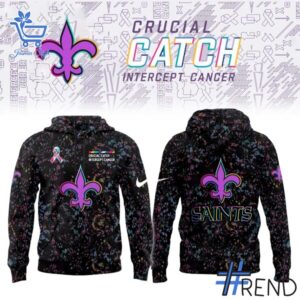 The latest design trend captured perfectly in 1 New Orleans Saints NFL Crucial Catch 2025 Hoodie.