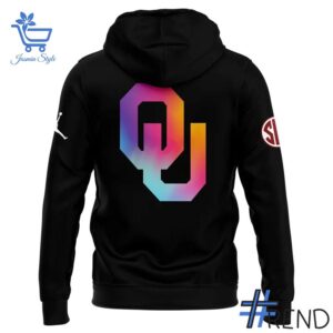 Sleek 2 Oklahoma Sooners football 2025 Crucial Catch Hoodie that complements both casual and streetwear styles.