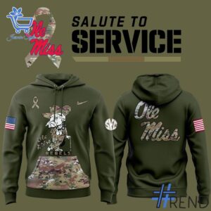 High-quality 1 Ole Miss Football 2025 Military Appreciation Hoodie that brings your outfit to life.
