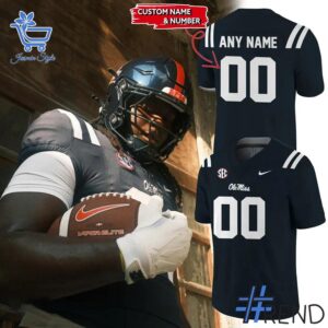 Fresh seasonal style featuring Ole Miss Rebels Football Dark Mode Gameday Jersey.