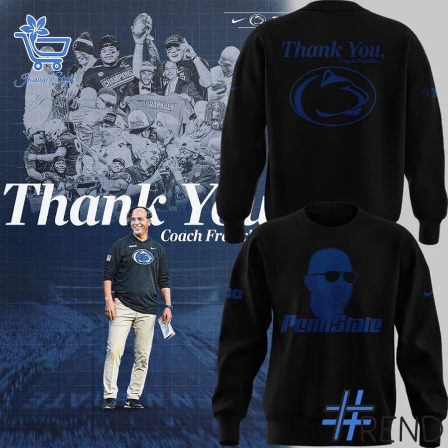 A timeless essential that elevates every outfit: 2 Penn State Nittany Lions Coach Franklin Thank You Hoodie.