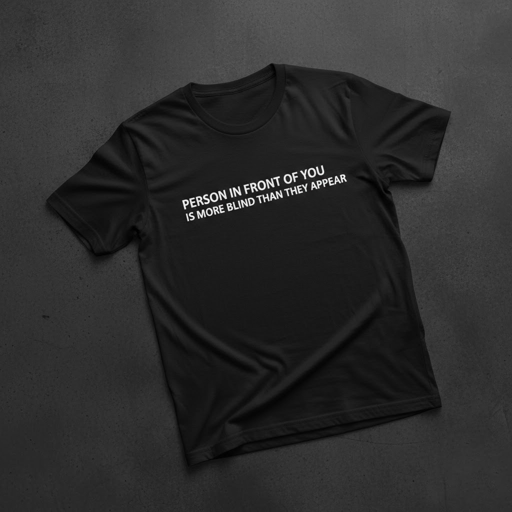 Person in front of you is more blind than they appear Shirt brings a fresh edge to your everyday outfit.