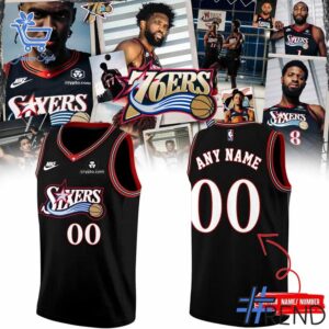 Fresh seasonal style featuring Philadelphia ers Hardwood Classic Basketball Jersey.
