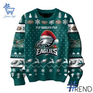 Sleek 2 Philadelphia Eagles 2025 Christmas Sweater that complements both casual and streetwear styles.