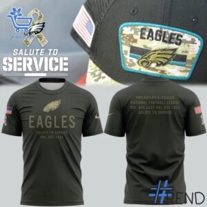 Fresh seasonal style featuring Philadelphia Eagles Salute to Service Tshirt.