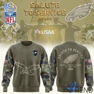 Fresh seasonal style featuring Philadelphia Eagles Salute to Service Shirt.