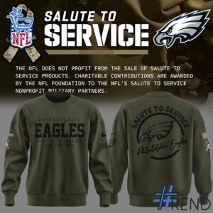 A timeless essential that elevates every outfit: 2 Philadelphia Eagles Salute to Service Hoodie.