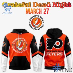 Sleek 2 Philadelphia Flyers 2025 Grateful Dead Night Hoodie that complements both casual and streetwear styles.
