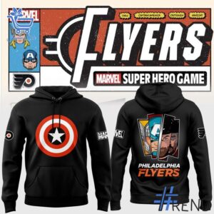 Sleek 1 Philadelphia Flyers x 2025 Marvel Super Hero Hoodie that complements both casual and streetwear styles.