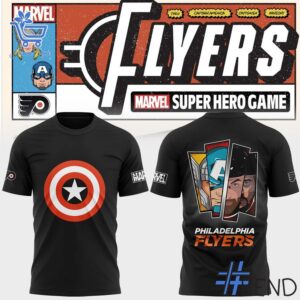 Sleek 4 Philadelphia Flyers x 2025 Marvel Super Hero Hoodie that complements both casual and streetwear styles.