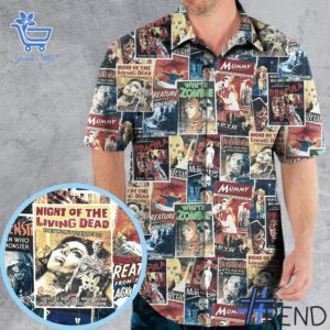 Premium quality and sleek design of Pioneering s Classics Monster Hammer Horror Films Hawaiian Shirt.
