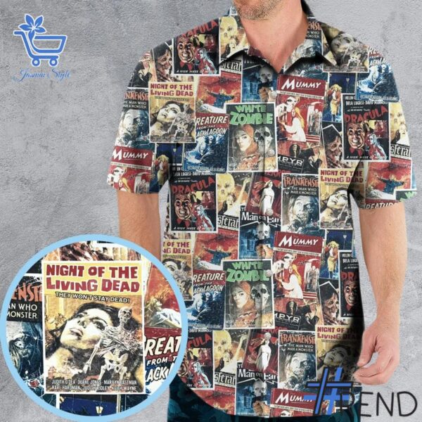 Premium quality and sleek design of Pioneering s Classics Monster Hammer Horror Films Hawaiian Shirt.