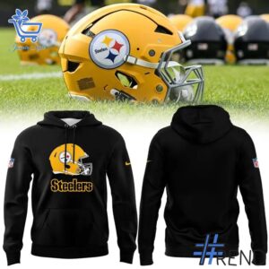 Eye-catching 1 Pittsburgh Steelers Yellow Helmet Hoodie designed to upgrade your everyday outfit.
