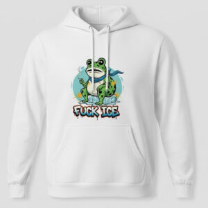 The latest design trend captured perfectly in Portland Frog FUCK ICE Shirt.