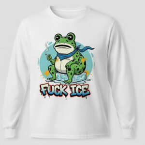 The latest design trend captured perfectly in Portland Frog FUCK ICE Shirt.