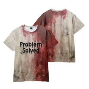 Fresh seasonal style featuring Problem Solved Blood T Shirt.