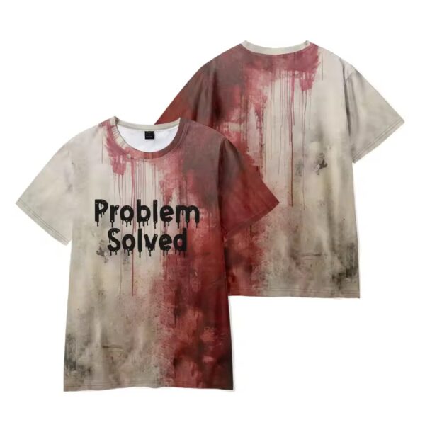 Fresh seasonal style featuring Problem Solved Blood T Shirt.
