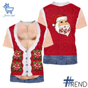 Express your true style with Real Men Hairy Santa Christmas Shirt Hoodie.