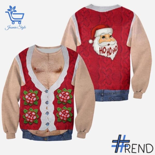 Express your true style with Real Men Hairy Santa Christmas Shirt Hoodie.