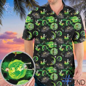 Fresh seasonal style featuring Rick and Morty Pattern Hawaiian Shirt.