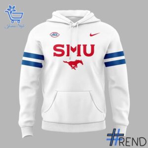 Eye-catching 2 SMU Mustangs Football White Out Hoodie designed to upgrade your everyday outfit.