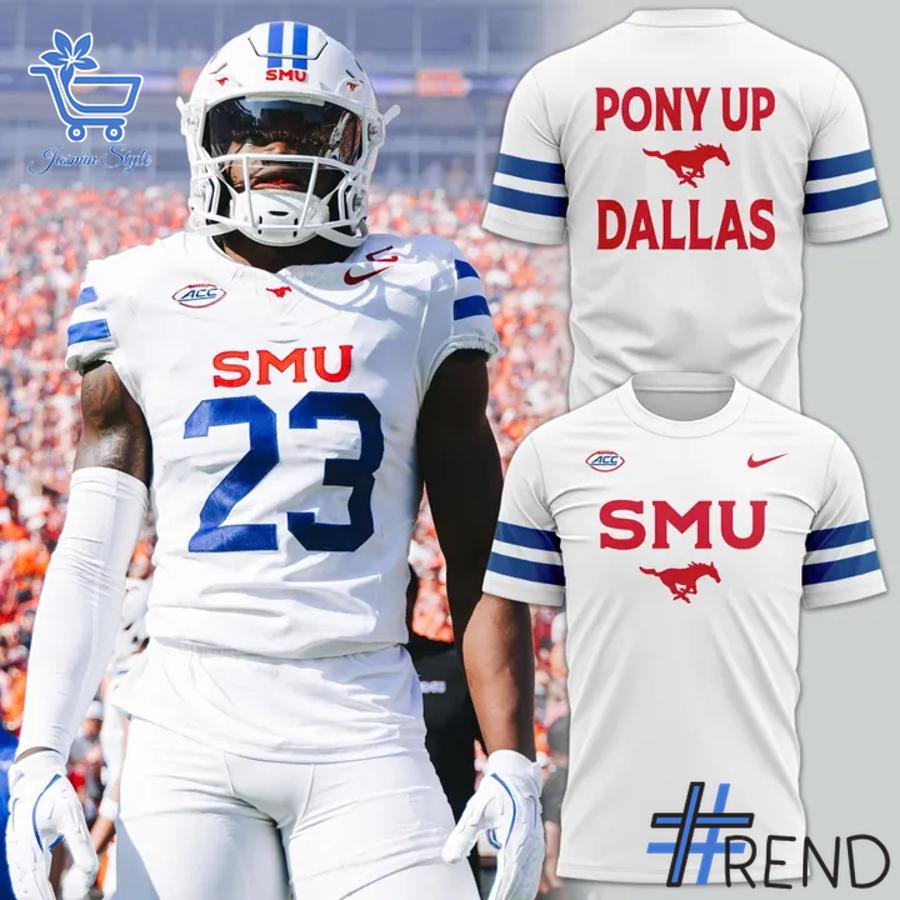 Eye-catching 4 SMU Mustangs Football White Out Hoodie designed to upgrade your everyday outfit.