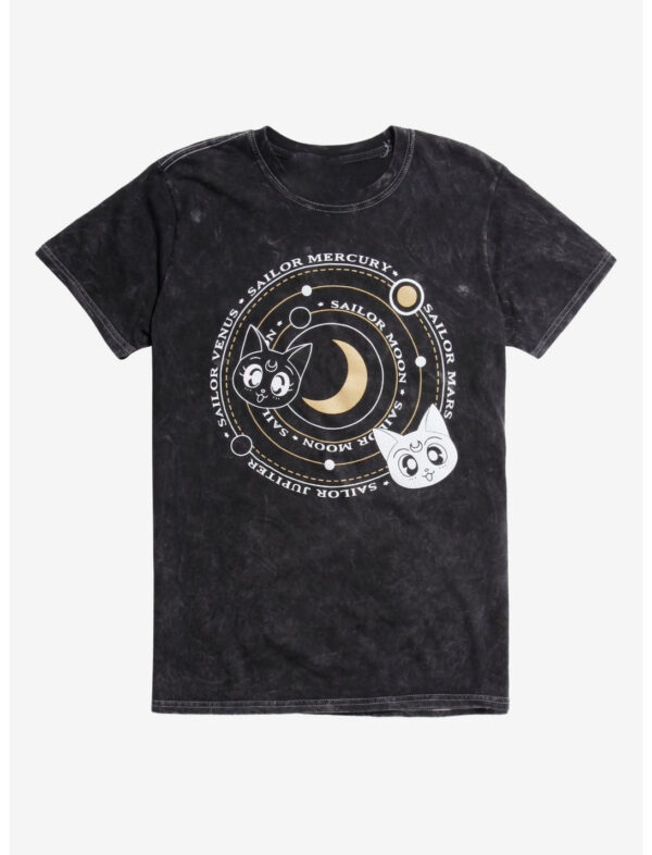 Premium quality and sleek design of Sailor Moon Luna & Artemis Mineral Wash T Shirt.