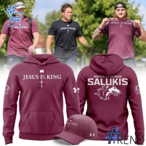 High-quality 3 Saluki Football Jesus Is King 2025 Hoodie that brings your outfit to life.