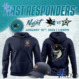 The latest design trend captured perfectly in 1 San Jose Sharks 2025 First Responders Night Hoodie.
