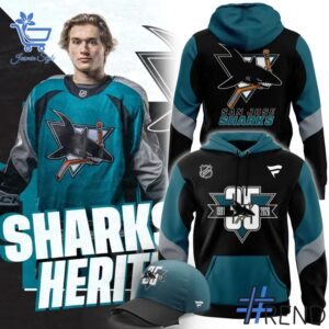 Premium quality and sleek design of San Jose Sharks Fanatics Heritage Hoodie.