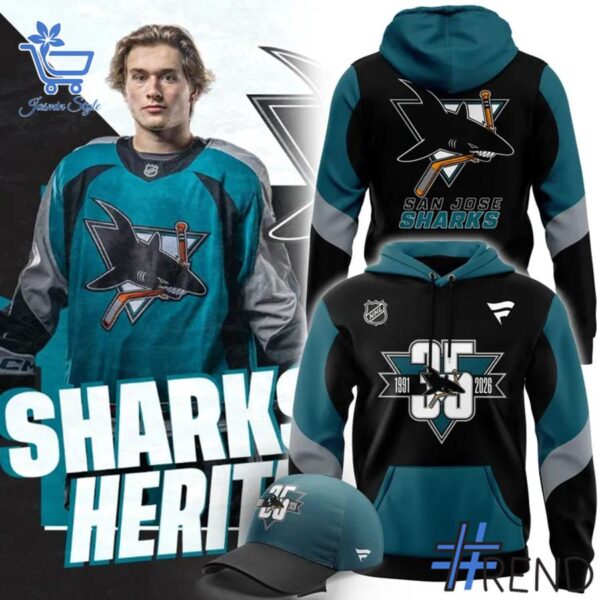 Premium quality and sleek design of San Jose Sharks Fanatics Heritage Hoodie.