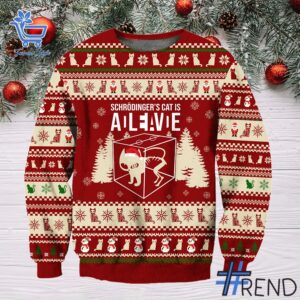 Express your true style with Schrödinger's Cat Science Ugly Christmas Sweater.