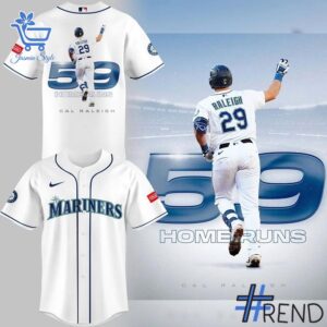 Premium quality and sleek design of Seattle Mariners Cal Raleigh home run' Baseball Jersey.