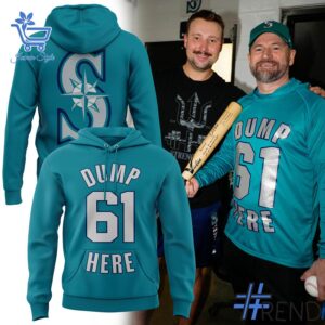 Sleek 1 Seattle Mariners Dump 61 Here Hoodie that complements both casual and streetwear styles.