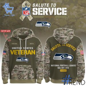 A timeless essential that elevates every outfit: 1 Seattle Seahawks US Veteran 2025 camo Hoodie.
