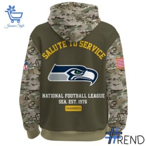 A timeless essential that elevates every outfit: 3 Seattle Seahawks US Veteran 2025 camo Hoodie.